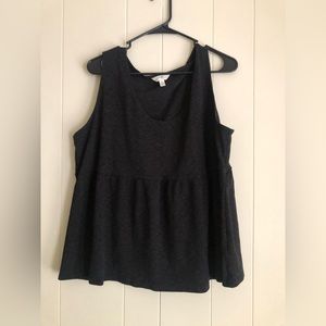 dark gray babydoll top, terra & sky, never worn